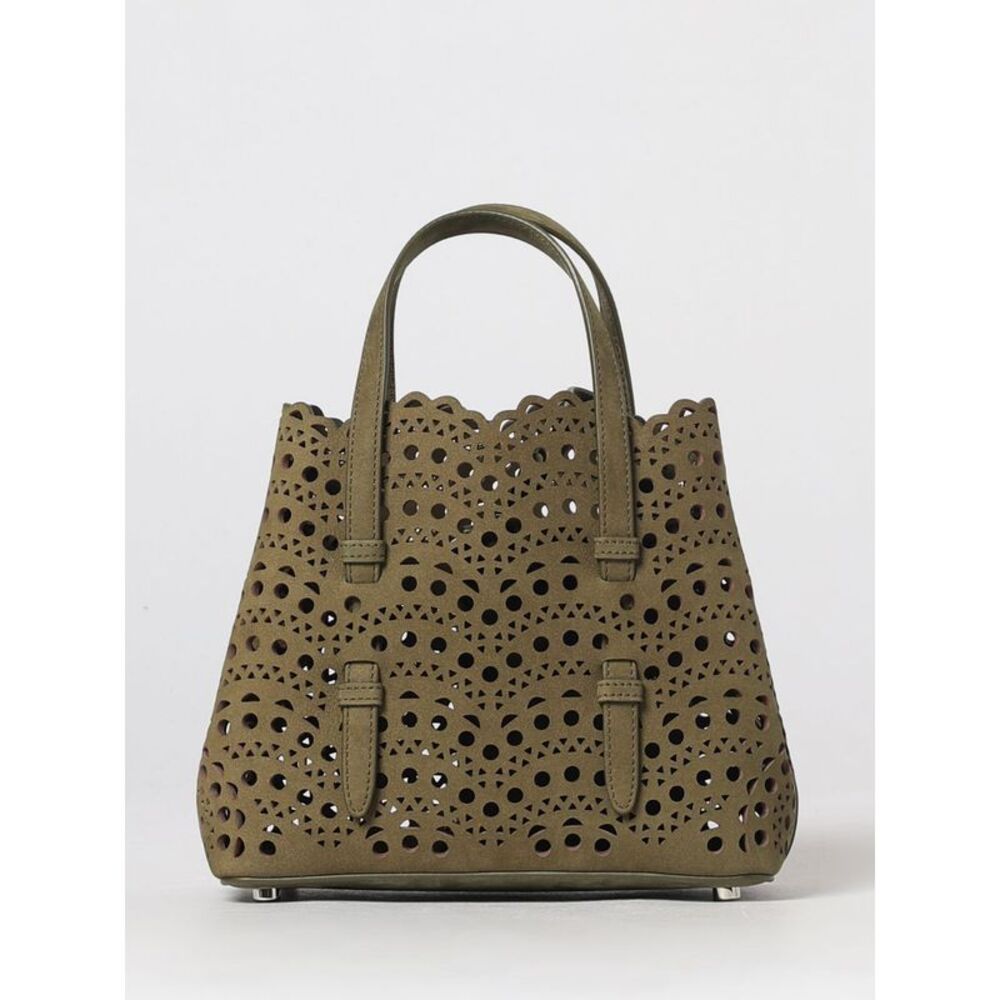 Alai�A Women Alaia Mina Perforated Nubuck Handbag With Removable Pouch
